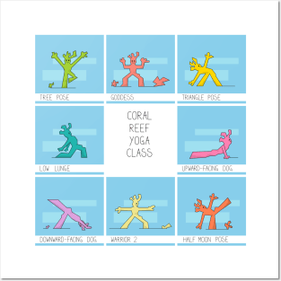 Funny corals practicing yoga Posters and Art